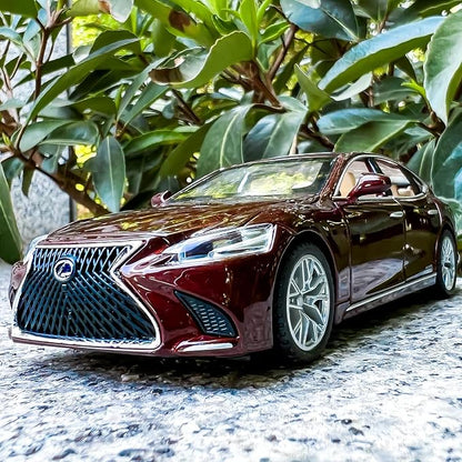BDTCTK 1/32 Compatible for Lexus Ls500h Model Car, Zinc Alloy Pull Back Toy car with Sound and Light for Kids Boy Girl Gift(Brown)