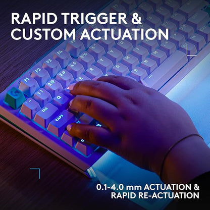 Logitech G512 X 98 TMR + Linear Switch Mechanical Gaming Keyboard - White | Hot-Swappable 9x TMR Rapid Trigger + Linear Mechanical Switches, Gasket, PBT Keycaps, <8K, LIGHTSYNC RGB, for PC & Mac
