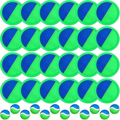 Charniol Kids Toys Toss and Catch Game Set Beach Game Outdoor Ball Sports Games Toss and Catch Ball Nylon Toys for Kids Adults(Blue Green,12 Paddles 6 Balls)