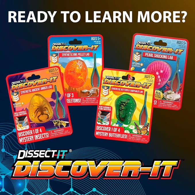 Discover-It Dissection Kit for Kids, Synthetic Butterfly Metamorphosis Science Lab Kit, STEM Science Toys for Kids Ages 5 and Above