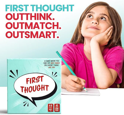 FIRST THOUGHT Family Board Game | The Hilarious Quick-Thinking Party Game | Family-Friendly Board Game | Great for Game Nights | Easy to Learn & Play Anywhere | Perfect for 4-8 Players