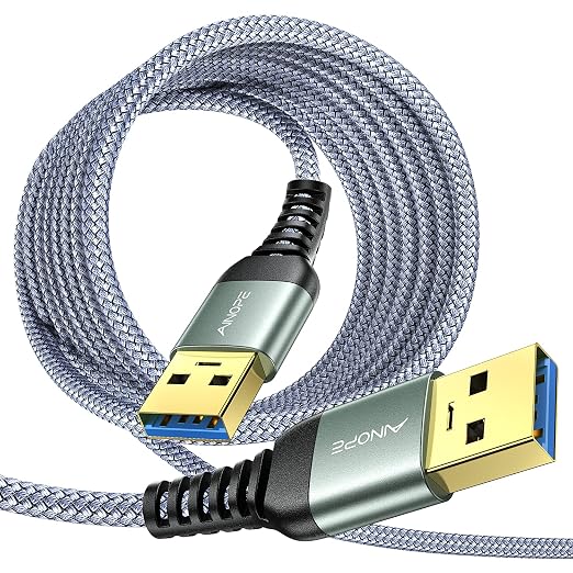 AINOPE USB to USB Cable, 10FT*1Pack USB 3.0 A to A Male to Male Cable [Never Rupture] Double End Type A Cord for Data Transfer, Compatible with Hard Drive Enclosures, Laptop Cooler, KVM, DVD Player