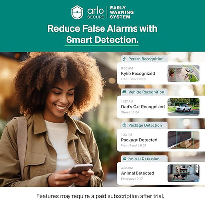 Security Camera Outdoor Wired 2-Pack - Arlo Essential 2K Surveillance Camera with Person Detection, Package Alert, Color Night Vision, 2-Way Audio, Weather Resistant, Motion Detection
