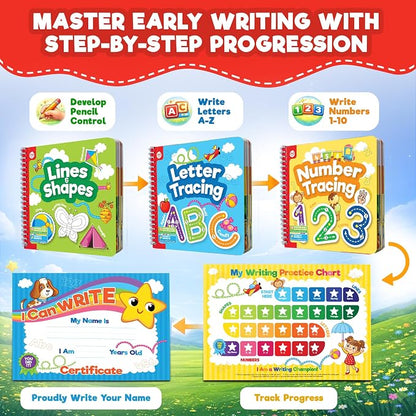 Doctor Jupiter Preschool Tracing Books for Toddlers, 3+ Year Old Kids — Learning Activity Books, Educational Toys, 100+ Wipe Clean Preschool & Kindergarten Activities