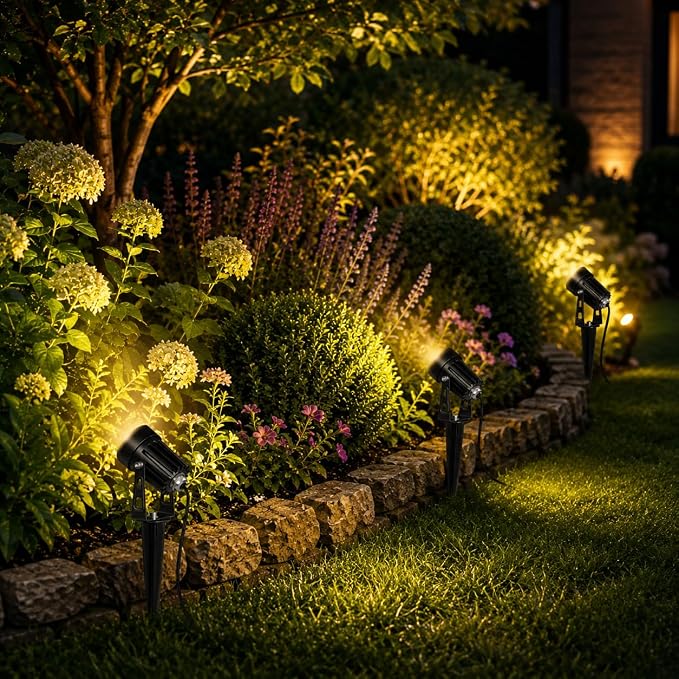 rosykite Smart RGBW Landscape Lighting Kit, WiFi & Bluetooth Outdoor Lights with Transformer, App/Remote/Controller Control, Color Changing Low Voltage Garden Lights for Yard Pathway Patio (6 Pack)
