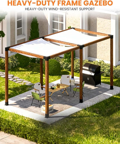 Pergola Bracket Kit 4x4 (Actual 3.6 x 3.6 in), 3-Way Corner & 4-Way Center Brackets with Post Base Set, Heavy Duty 2mm Steel Hardware with Hooks for Patio, Gazebo & Backyard Build