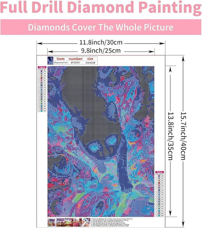 RYMILIE Black Cat Diamond Art Kits for Adults, DIY Cat Diamond Painting Kits Round Diamond Dots for Adults,5D Full Drill Painting Kit Art and Crafts for Adult Home Wall Decor 12x16inch