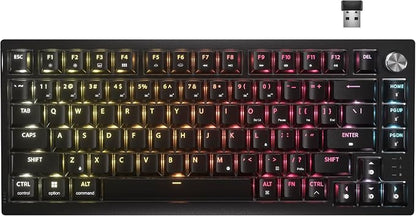 Corsair K65 Plus Wireless 75% RGB Hot-Swappable Mechanical Gaming Keyboard – Pre-Lubricated MLX Fusion Tactile Switches – Dual-Layer Sound Dampening – PBT Keycaps – QWERTY NA – Black