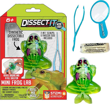 Top Secret Toys Dissect-It Mini Labs Frog Dissection Kit for Kids, Realistic Synthetic Kids Science Kit - On, Biology and Animal Anatomy, STEM Toy, Ages 6+
