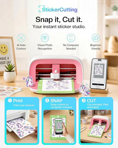 Likcut Portable Vinyl Cutter Machine for DIY Crafts, Compact Cutting Machine for Stickers