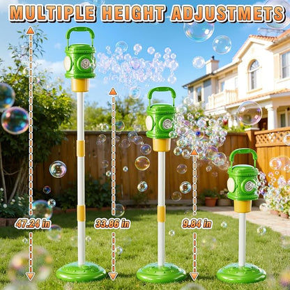 Bubble Machine for Toddlers 3-5, Bubble Blower Maker Lights Music with Remote Control, Standing Bubble Blower for Parties Birthday Wedding Toddlers Kid Summer Outdoor Toys