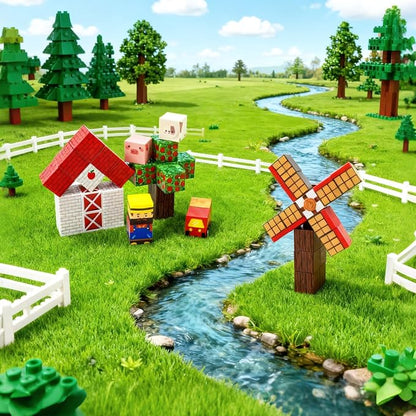 200PCS Large Farm Magnetic Building Blocks, Animals Stacking Magnet Build Cubes Montessori STEM Sensory Educational Game Toys for Kids Boys Girls Christmas Xmas Birthday Gifts
