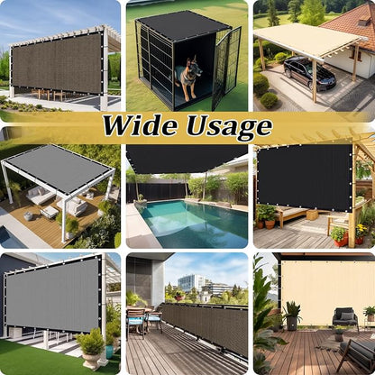 Shade&Beyond Customized Size 90% Sun Shade Cloth with Grommets, 14' X 14' Pergola Shade Cover Canopy, Mesh Tarp Sun Screens for Patio, Outdoor, Garden, Backyard GN01, Wheat
