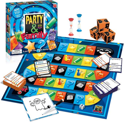 Jumbo Party & Co. Family Board Game - Fun Multi-Challenge Game for 8+ Years, Multiplayer Family Entertainment.