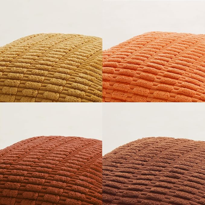 Fancy Homi 4 Packs Decorative Throw Pillow Covers for Living Room Couch Bed, Modern Farmhouse Boho Home Décor Accent Cushion Case, 22" x 22", Burnt Orange Series