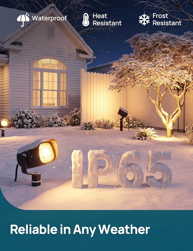 Linkind Smart Low Voltage Landscape Lighting, 800lm RGBW Dual-Zone Waterproof Outdoor Spotlights, AC/DC 12–24V, Outdoor Spot Lights for Yard, Garden, Tree, 2 Pack