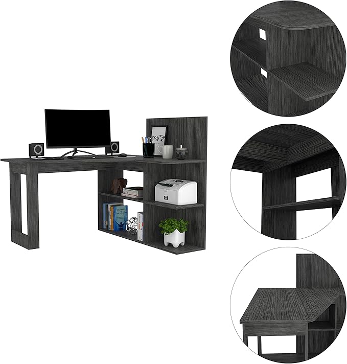 NicBex Kimberly-DW-00046-LWJ Home Office Desks, 51.7"x47.2"x43.3", Gray