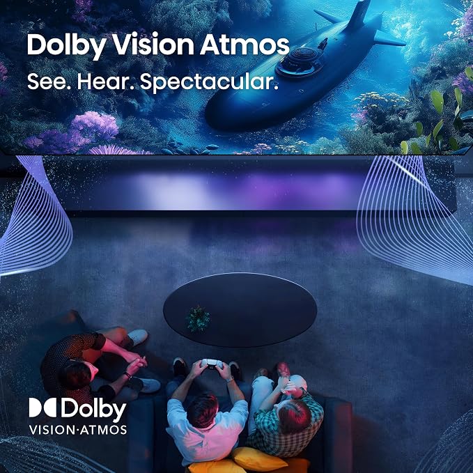 Hisense 75" E6 Cinema Series Hi-QLED 4K UHD Smart Fire TV (75E6QF) - AI Light Sensor, Dolby Vision · Atmos, Voice Remote with Alexa, Motion Rate 120, HDR 10+ Adaptive, Game Mode Plus