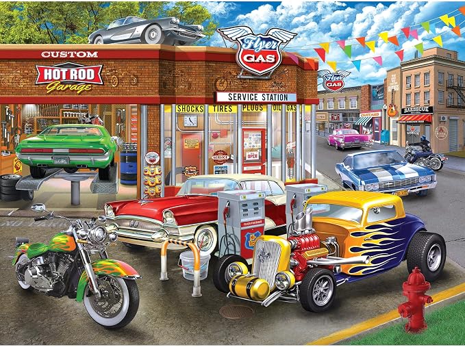 RoseArt - Chris Bigelow - Hot Rod Garage - 1000 Piece Jigsaw Puzzle for Adults