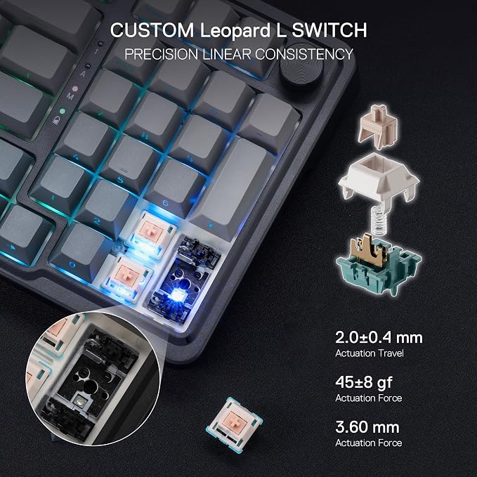 Redragon K686 PRO Wireless RGB Gasket Gaming Mechanical Keyboard, Easy Knob | Multi-Function Control Wheel, 0-Delay Tri-Mode, Cushioned 5-Layer Noise Dampening for Creamy Thocky Sound, Practical 98 Keys