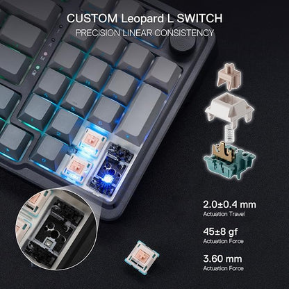 Redragon K686 PRO Wireless RGB Gasket Gaming Mechanical Keyboard, Easy Knob | Multi-Function Control Wheel, 0-Delay Tri-Mode, Cushioned 5-Layer Noise Dampening for Creamy Thocky Sound, Practical 98 Keys