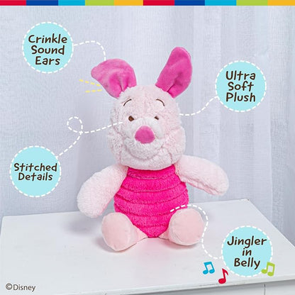 KIDS PREFERRED Baby Winnie The Pooh and Friends Stuffed Animal with Jingle and Crinkle, Piglet 14” 9 inch (Pack of 1)