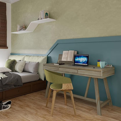 SIMPLIHOME Bowman SOLID WOOD Modern Industrial 54 Inch Wide Flip Up Desk in Distressed Grey, For the Office Desk, Writing Table, Workstation and Study Table