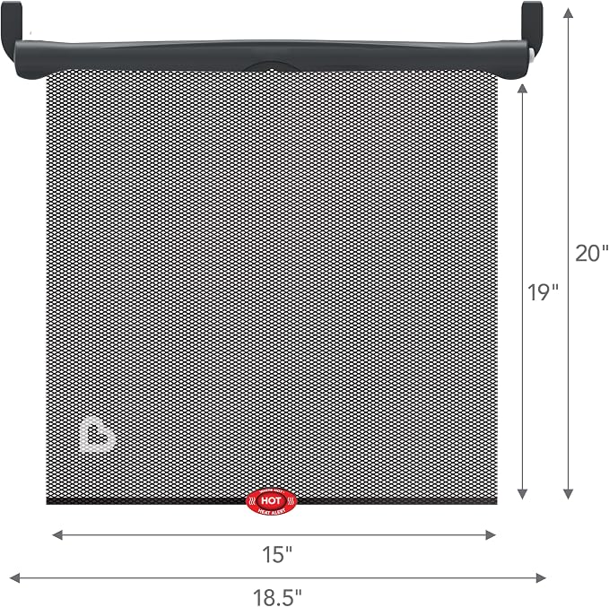 Munchkin Brica Sun Safety Car Window Shade with Heat Alert, Helps Block UVA/UVB Rays, 2 Pack, Black