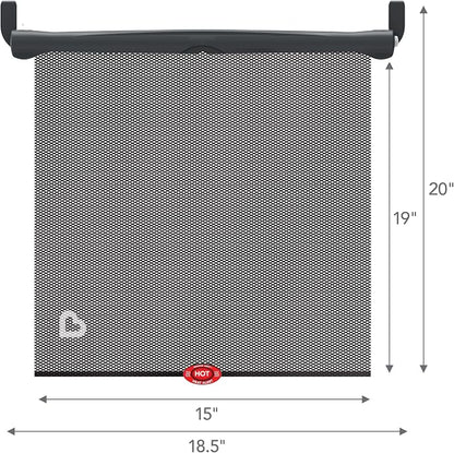 Munchkin Brica Sun Safety Car Window Shade with Heat Alert, Helps Block UVA/UVB Rays, 2 Pack, Black