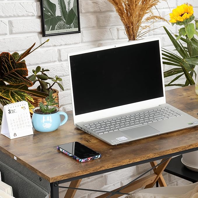 YSSOA 40/47 Inch Computer, Modern Simple Style Home Office, Study Student Writing, Vintage Wooden Desk, 40 Inch, Brown