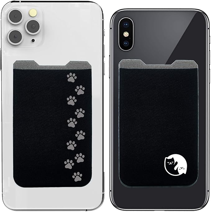 Phone Wallet - Adhesive Card Holder - Cell Phone Pouch - Stick on Lycra Pocket by Gecko - Carry Credit Cards and Cash