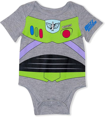 Disney Baby Toy Story Mickey Mouse Cars Winnie the Pooh Boys 3 Pack Bodysuit Creeper for Newborn and Infant