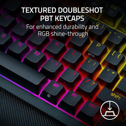 Razer BlackWidow V4 Pro 75% Wireless Gaming Keyboard, Orange Switches | Tactile & Quiet Switches, OLED Display, Hot Swappable, 4K Hz Wireless, Bluetooth, Command Dial, Chroma RGB, Razer Snap Tap