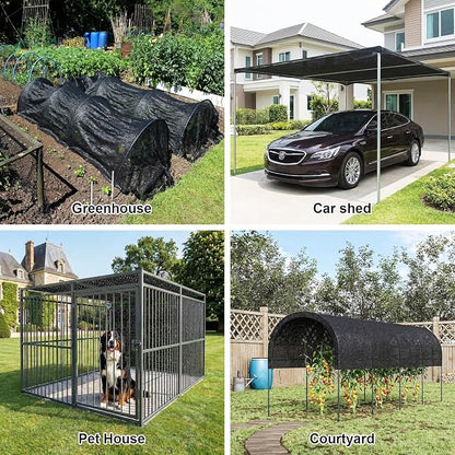 Artpuch 70% Black Garden Shade Cloth Roll for Plants, Sun Shade Cover Fabric Roll with UV Block Shades Netting Mesh Privacy Fence Screen for Greenhouse, Backyard, Patio, 6' x 100 FT