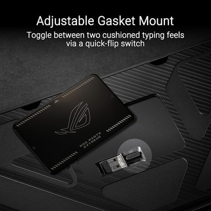 ASUS ROG Azoth Extreme Wireless Mechanical Gaming Keyboard – 75% TKL, ROG NX Storm Clicky Switches, PBT Keycaps, Aluminum Chassis, Carbon Fiber, Gasket Mount, Color OLED Screen, PC/Mac Support - Black