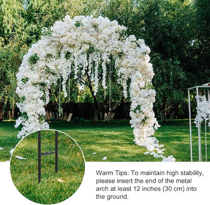 RUBFAC 7.8ft Garden Arch Trellis for Climbing Plants Outdoor, Metal Arch Frame Garden Arbors and Arches, Outdoor Archway for Flower Vines Wedding Bridal Party Decoration, Black