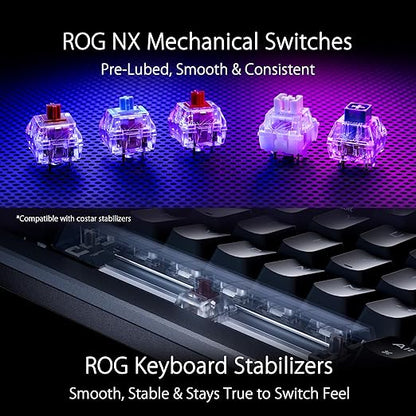 ASUS ROG Azoth Wireless Mechanical Gaming Keyboard – 75% TKL, Tri-Mode Connectivity, Hot Swappable Pre-lubed ROG NX Snow Linear Switches, PBT Keycaps, RGB, OLED Display, PC/Mac Support - White | Tri-Mode Connectivity, Hot Swappable Switches, Pre-lubed ...