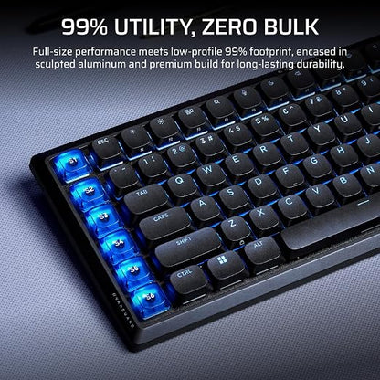 Corsair Vanguard AIR 99 Wireless Low-Profile Optical-Mechanical RGB Gaming Keyboard – QWERTY US, 99% Layout, OPX Switches, 8000Hz Hyper-Polling, Stream Deck Integration, Flashtap SOCD – Black