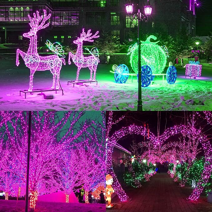 300 LED Halloween Lights, 98.5FT Halloween String Lights with 8 Lighting Modes, Waterproof & Connectable Mini Light, Plug in for Indoor Outdoor Holiday Christmas Party Bedroom Decorations (Purple)