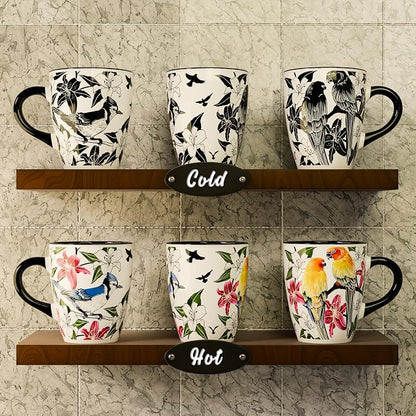 Color Changing Bird Coffee Mug 12oz – Heat Sensitive Ceramic Cup with Floral Reveal – Gifts for Bird Lovers, Unique Coffee Mugs for Women, Christmas Holiday Gift, Perfect for Coffee, Tea or Cocoa