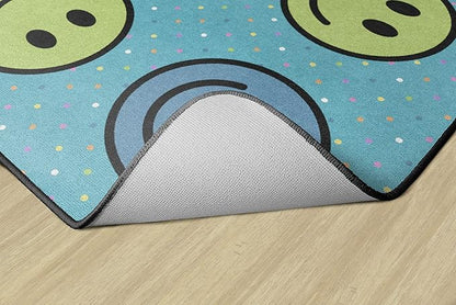 Flagship Carpets Smiley Seating (Seats 30) Classroom Area Rug or Educational Learning Mat, Kids Room or Playroom Carpet, 10'6" x 13'2", Blue/Multi
