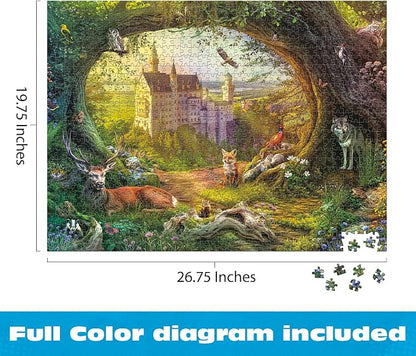 Buffalo Games – 1000 Piece Jigsaw Puzzle - Wild Neuschwanstein - Lars Stewart - Signature Collection Colorful Puzzle for Adults