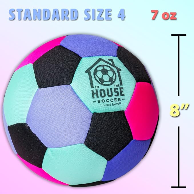 in The House Soccer Ball - Indoor Size 4 Padded Soccer Ball for Girls (Ages 3+), Boys (Ages 3+) & Adults - Bring Soccer Practice Home - Perfect for Juggling - Gift for Soccer Player