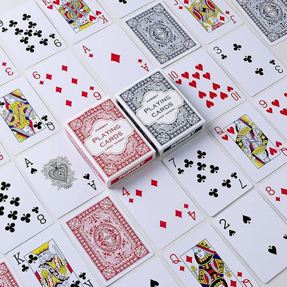 FURWEY Playing Cards 32 Pack,Standard Index,Red and Blue Backs,Large Digital Printing is Easy to Read,Blackjack，Euchre, Canasta Card Game, Poker Cards（Red/Blue）