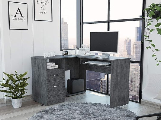 NicBex Kimberly-DW-00012-LWJ Home Office Desks, 47.2"x41.3"x47.2", Gray