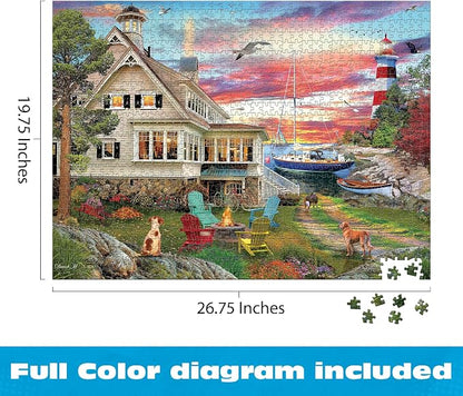 Buffalo Games – 1000 Piece David Maclean My Ocean Hideaway Jigsaw Puzzle Colorful Puzzle for Adults – Precision-Cut Pieces, Beautiful Artwork, and Hours of Relaxing Fun
