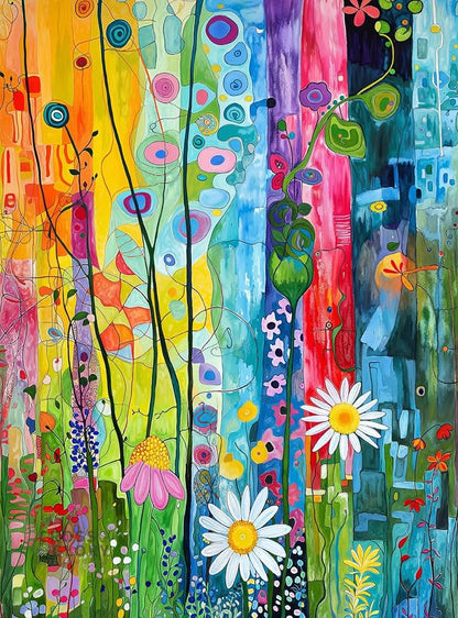 Cross & Glory - City Garden Rainbow Retreat - 1000 Piece Jigsaw Puzzle for Adults | Whimsical Flower Garden Cityscape | Vibrant Colors | Ideal for Puzzle Enthusiasts and Nature Lovers | Flower Puzzle