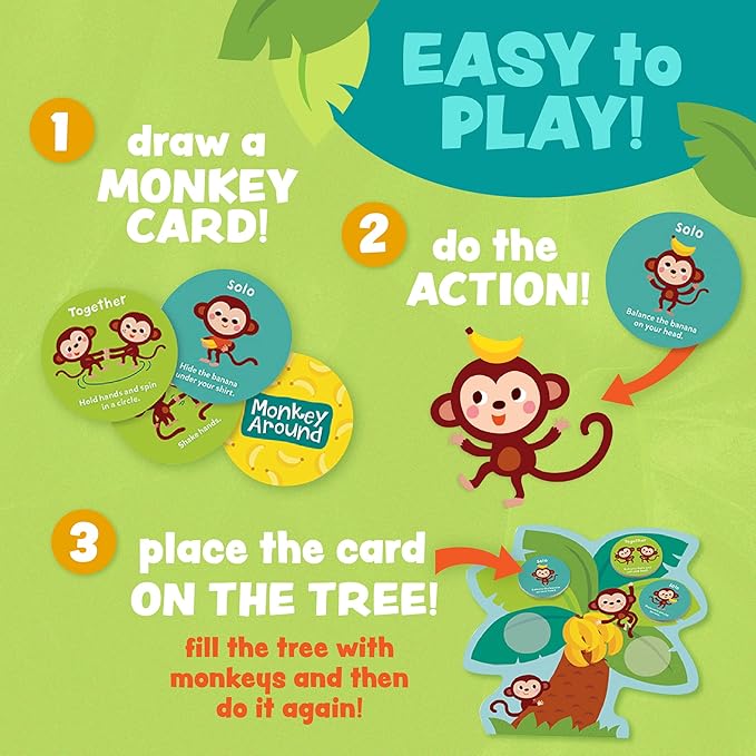 Peaceable Kingdom Monkey Around First Game for Toddlers Interactive play with Parent Ages 2+