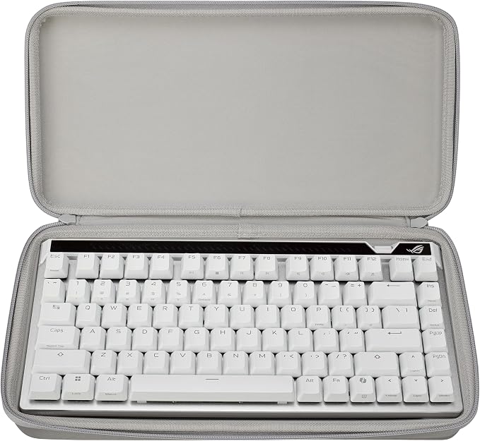 ASUS ROG Falchion Ace 75 HE Wired Analog/Hall Effect Gaming Keyboard – 75% TKL, USB, Hot Swappable HFX V2 Magnetic Switch, Rapid Trigger, 8KHz Polling, Carry Case, Web-Based Config – White