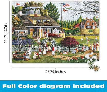 Buffalo Games Charles Wysocki Love 1000 Piece Jigsaw Puzzle - Silver Select, Multicolor, 26.75 x 19.75 in - Recycled Board - Poster Included - Expert Adult Jigsaw Puzzles